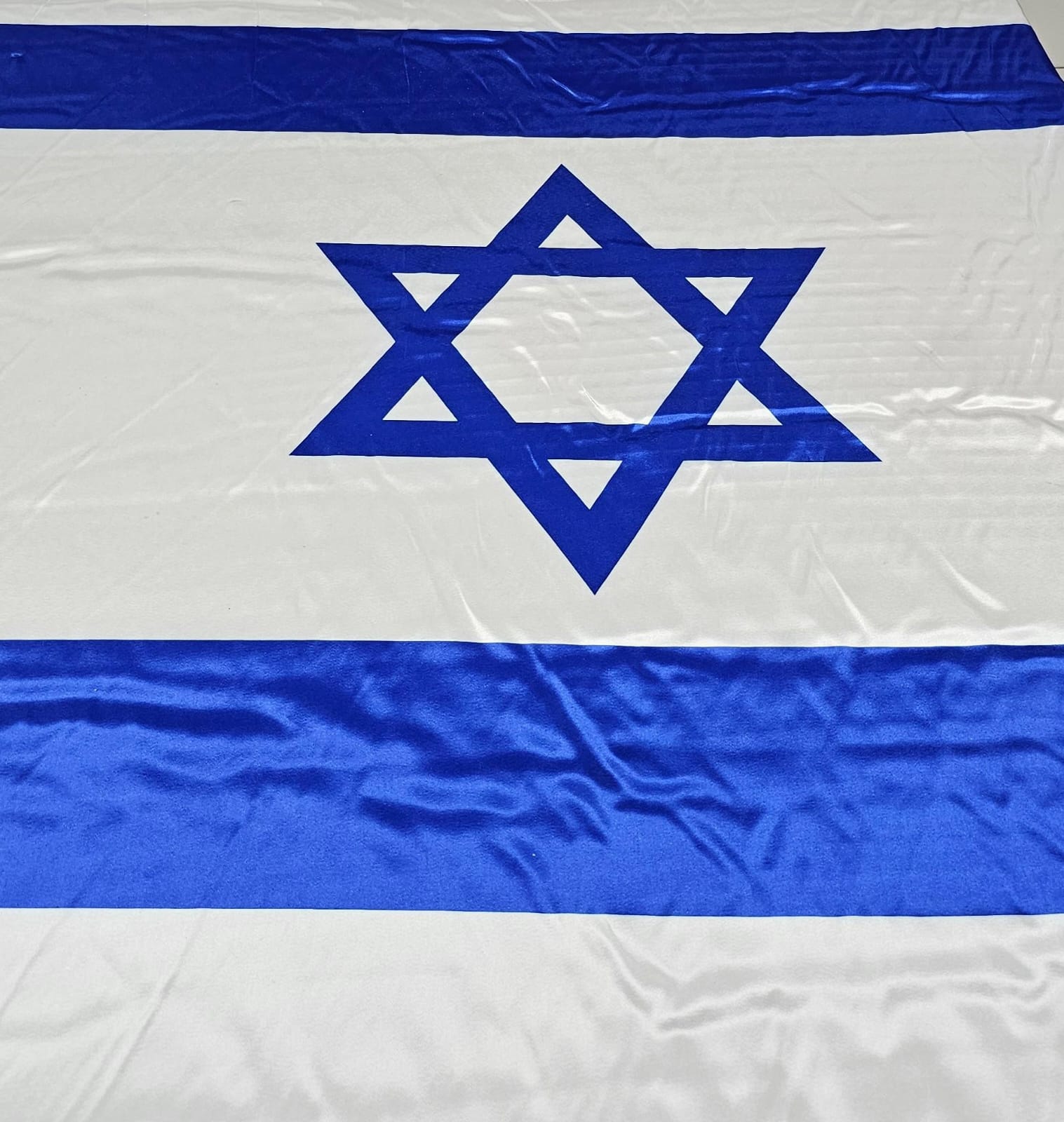 Cetim Bandeira de Israel - Largura 1,47 m x 0,90 cm Comprimento