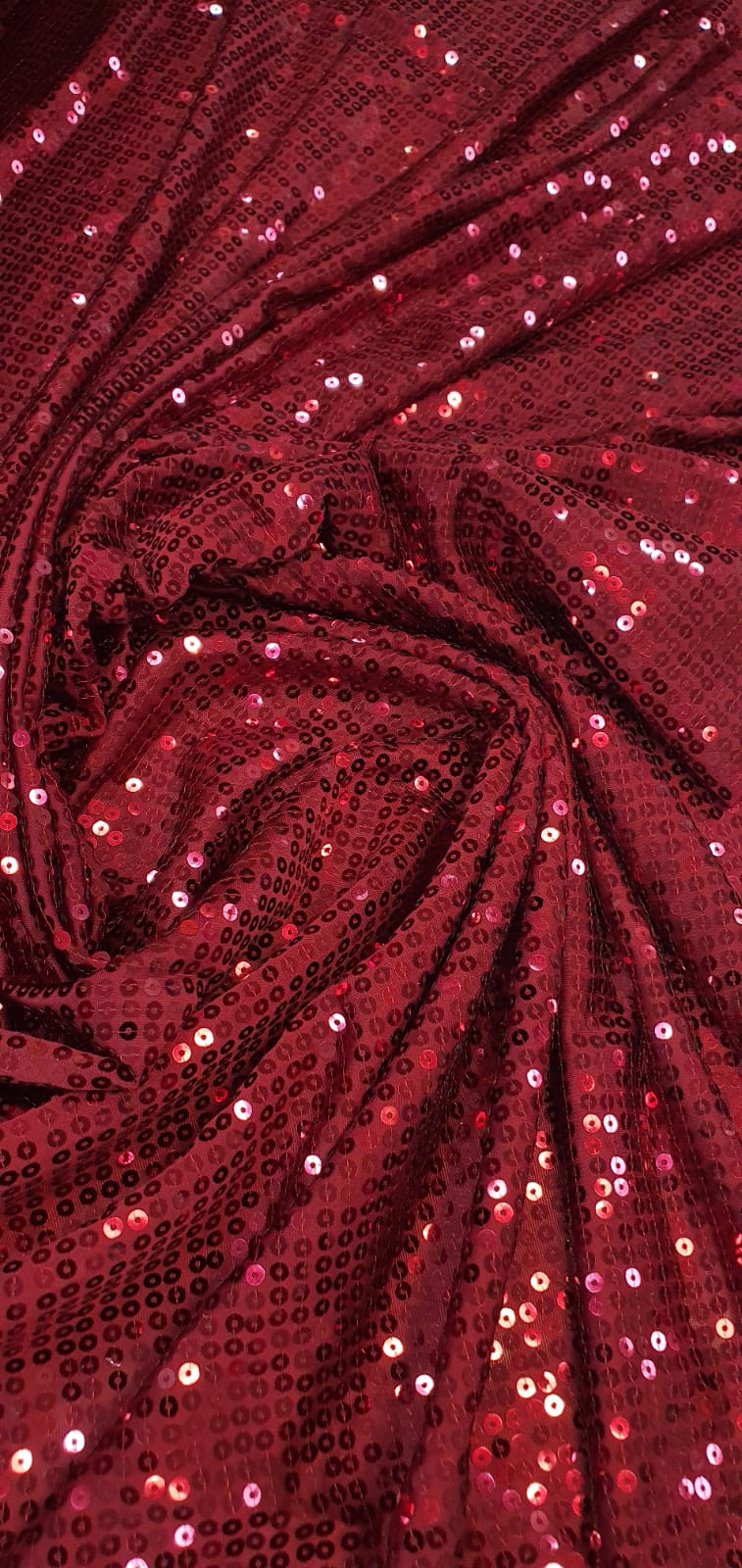 Paetê de Malha Bordado Marsala - Largura 1,50 m x Comprimento 3 m 