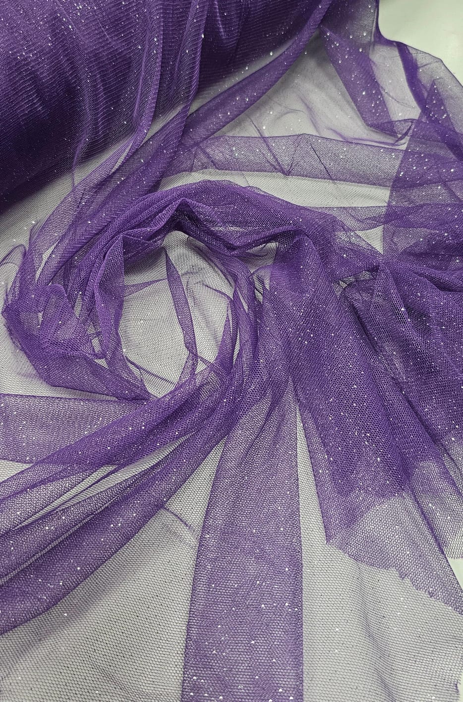 Tule com Glitter Fantasy Roxo - Largura 1,50 m x Comprimento 3 m 