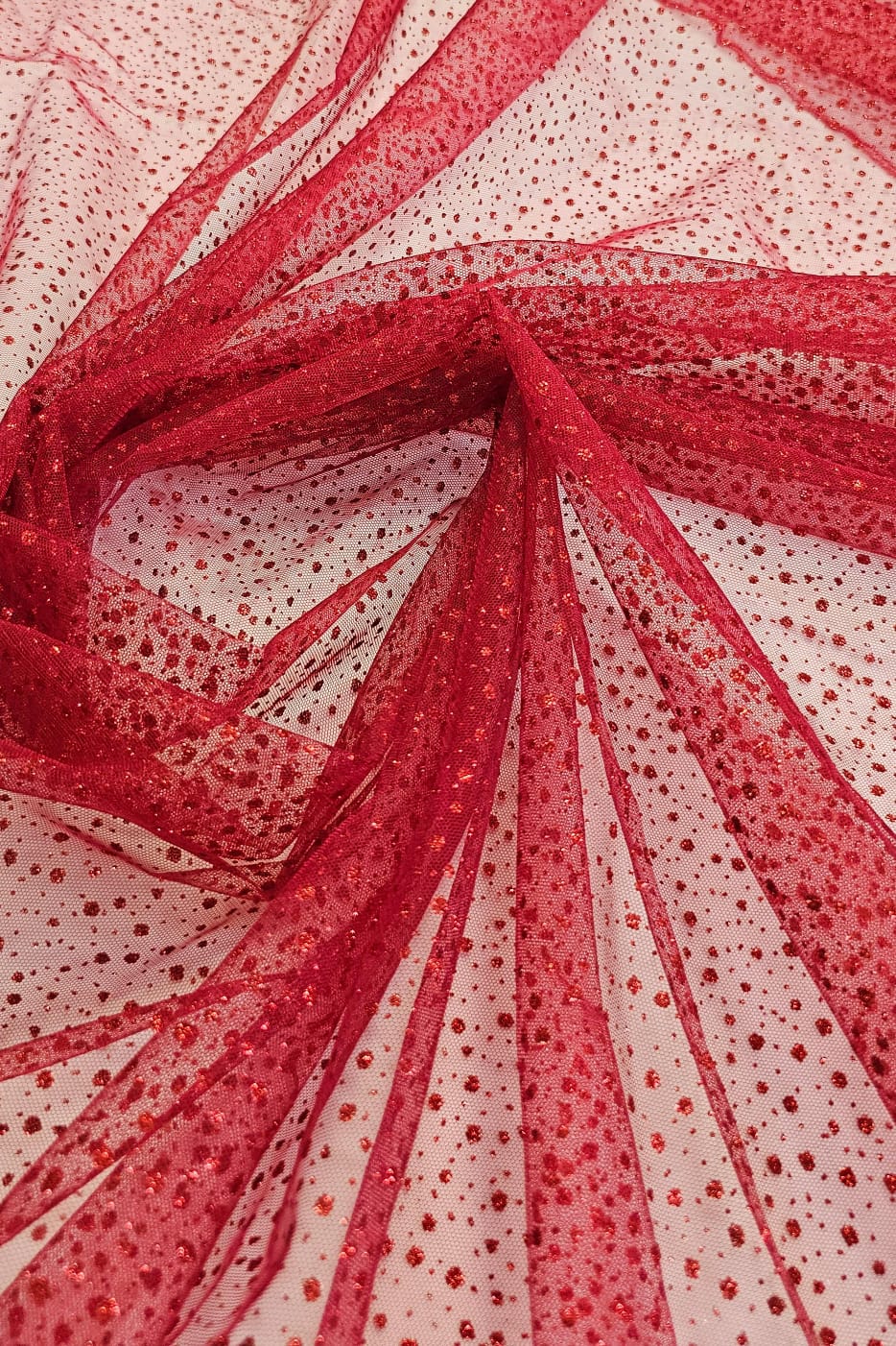 Tule  Explosão com Glitter Marsala - Largura 1,50 m x Comprimento 2,50 m 