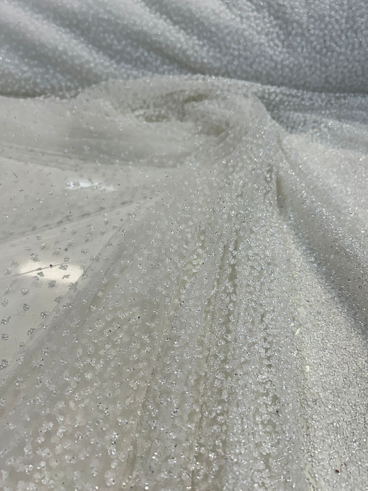 Tule Diamond Degrade Branco - Largura 1,40 m x Comprimento 3,90 m 
