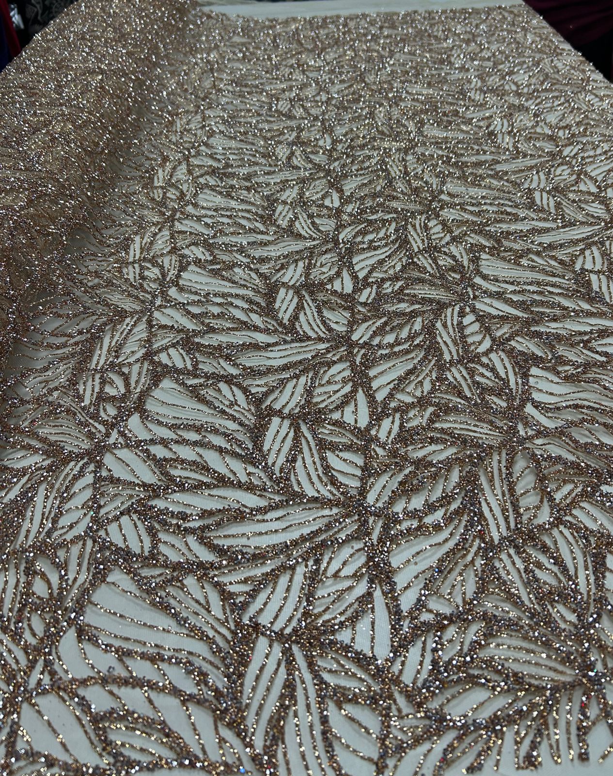 Tule com Glitter Diamond Terracota Claro  ST1036    - Largura 1,45 m x Comprimento 2 m 