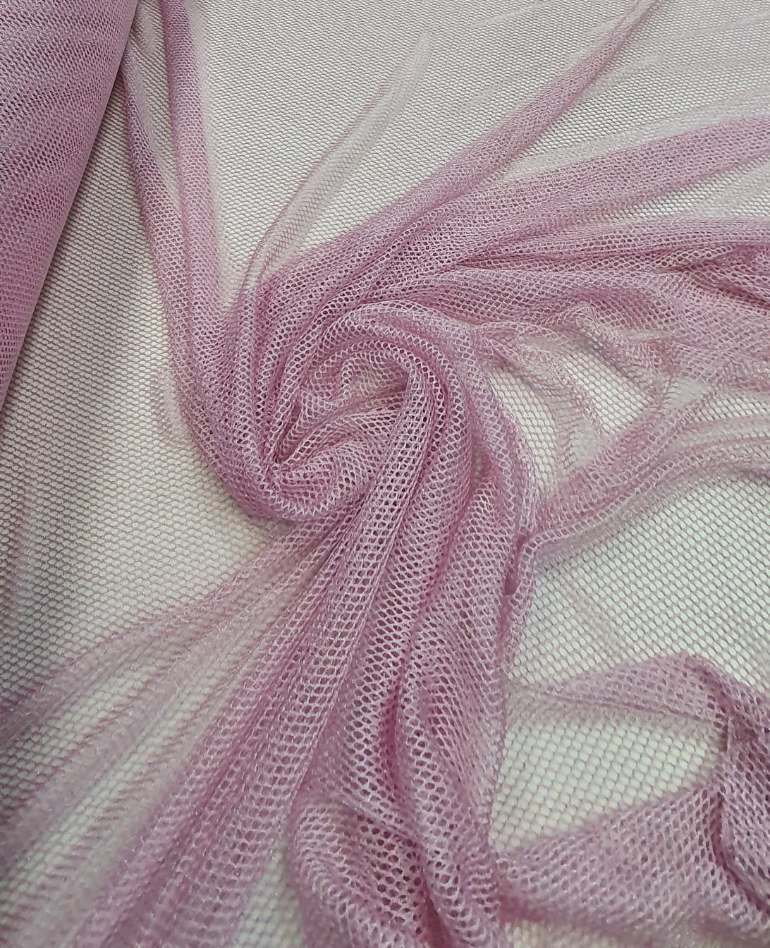Tela Arrastão Fancy Com Lurex Rosa Bebê - Largura 1,45 x Comprimento 3  m 