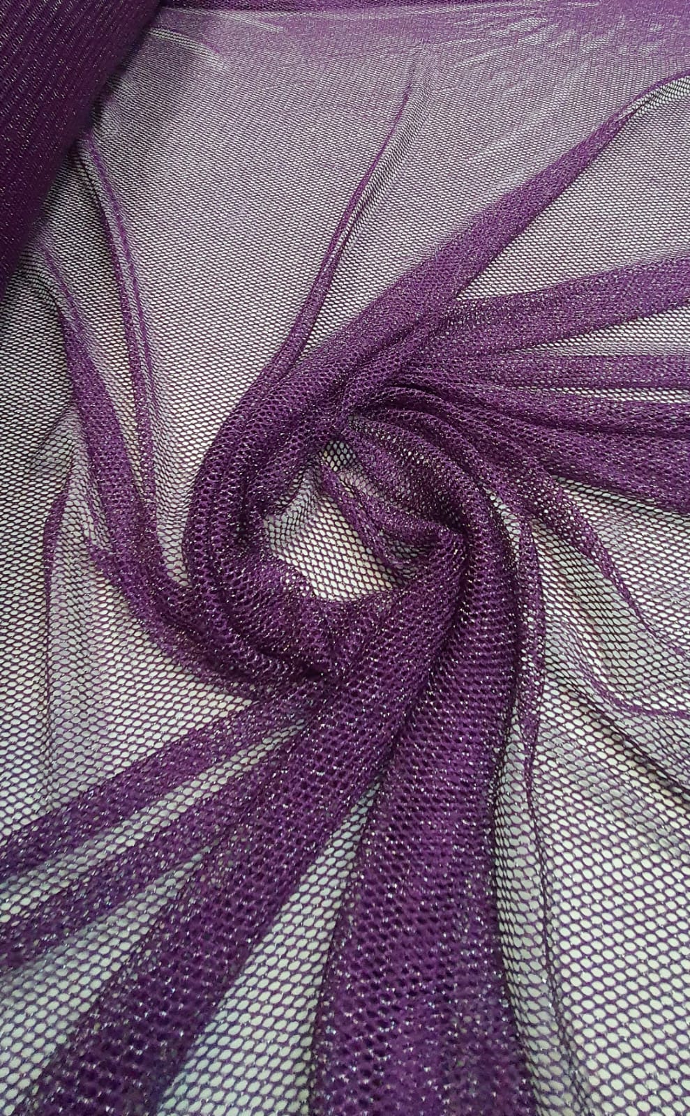 Tela Arrastão Fancy Com Lurex Uva - Largura 1,45 m x Comprimento 3 m 