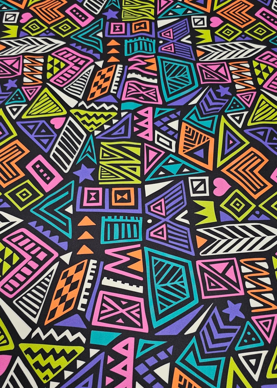 Gabardine Two Way Estampado África Digital Colorido - Largura 1,45 m x Comprimento 2,25 m