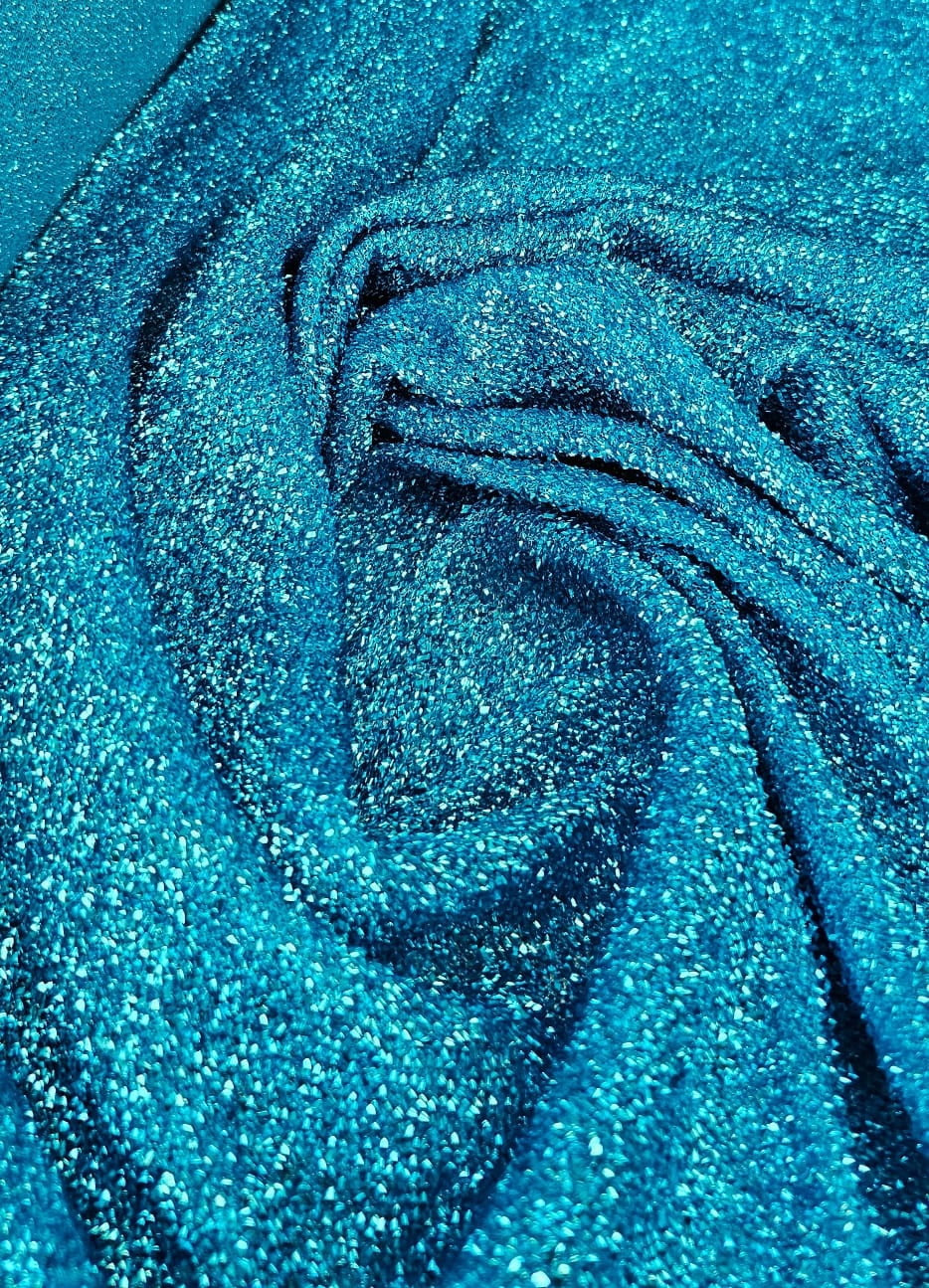 Lurex Esponja Azul Turquesa - Largura 1,50 m x Comprimento 2,50 m 