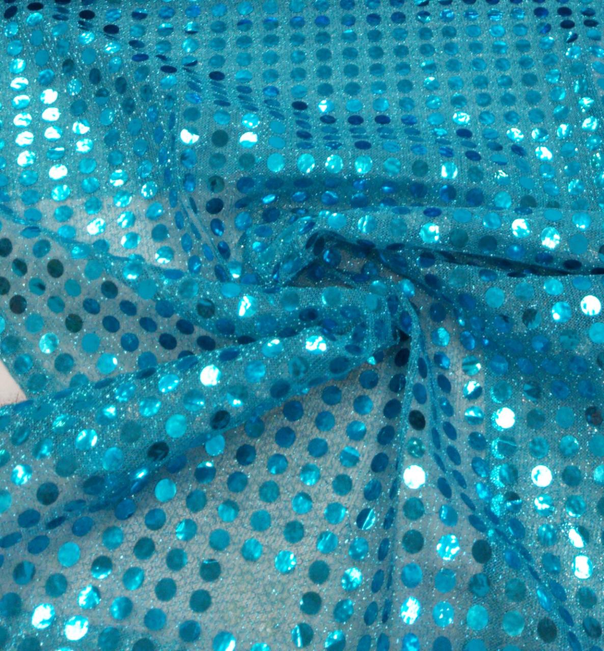 Paetê Colado Carnaval Azul Turquesa - Largura 1,15 m x Comprimento 1 m