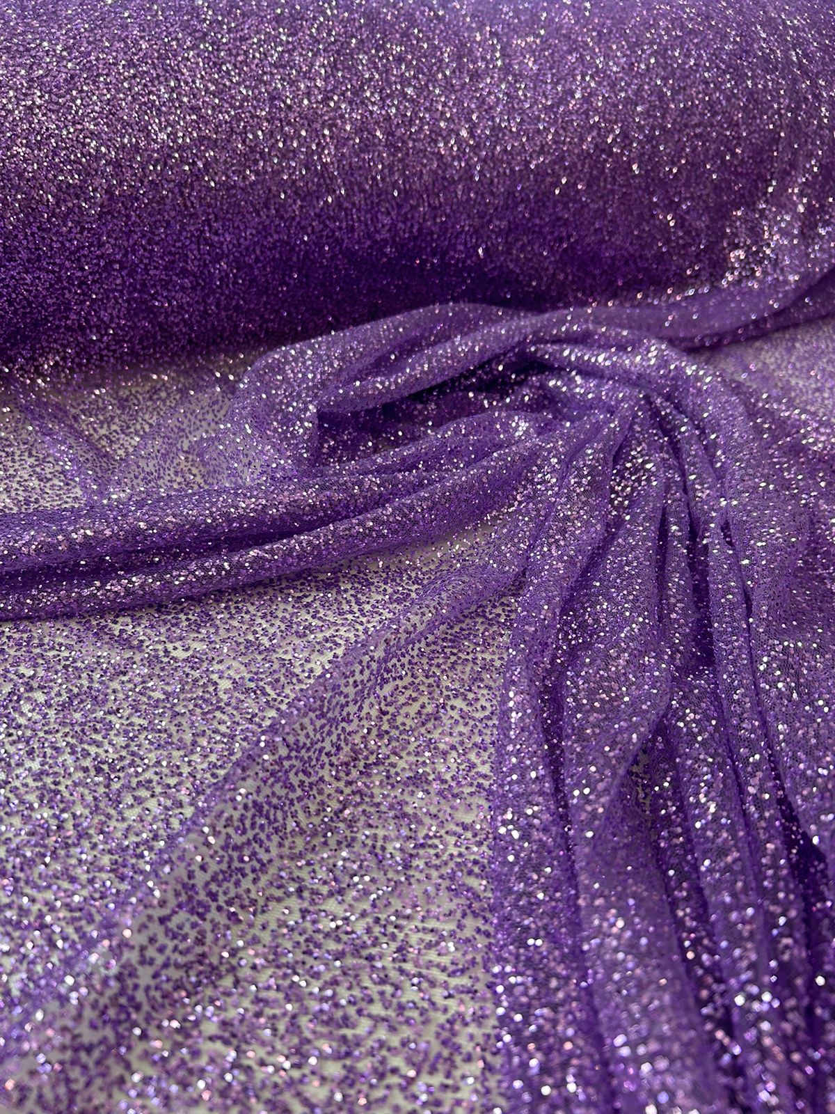 Tule com Glitter Lilás Pesado 02   - Largura 1,40 m x Comprimento 2,40 m 