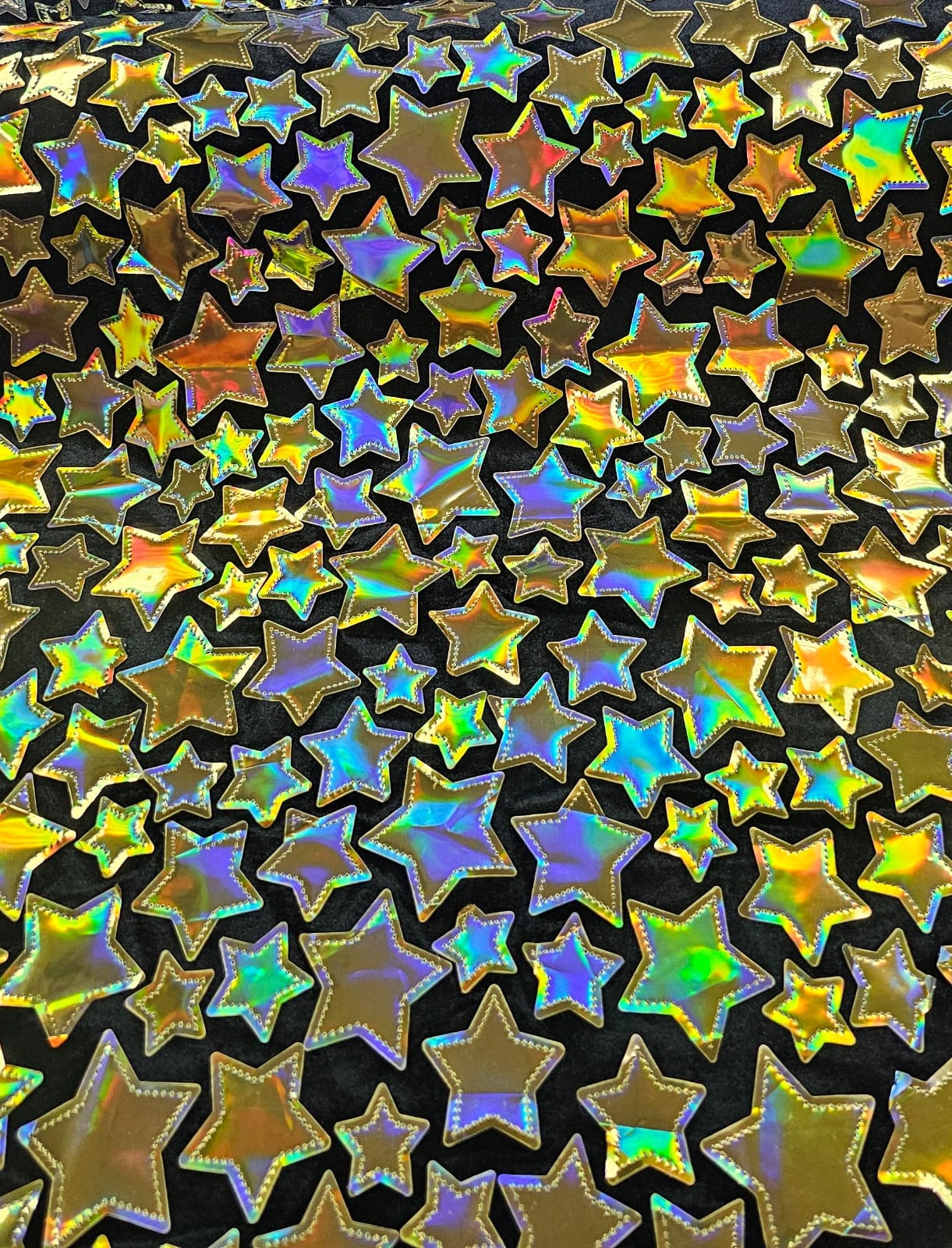 Veludo Bordado Flash Back STAR Dourado - Largura 1,50 m x Comprimento 0,90 cm