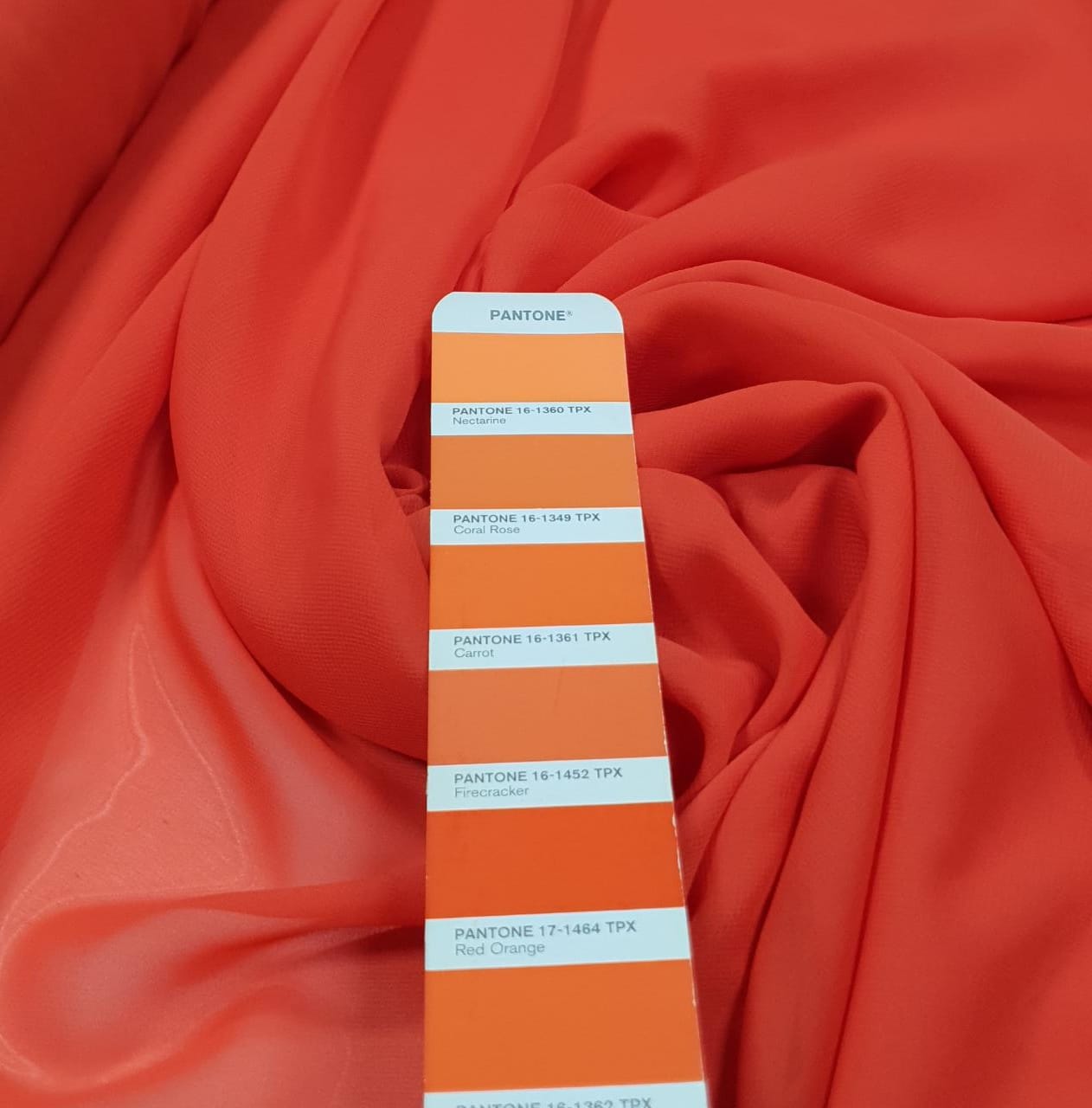 Mousseline Lisa Laranja Cenoura - Largura 1,50 m x Comprimento 5 m 