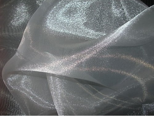 Organza Cristal Lisa Branco  AMASSADO - Largura 1,47 m x Comprimento 1 m 