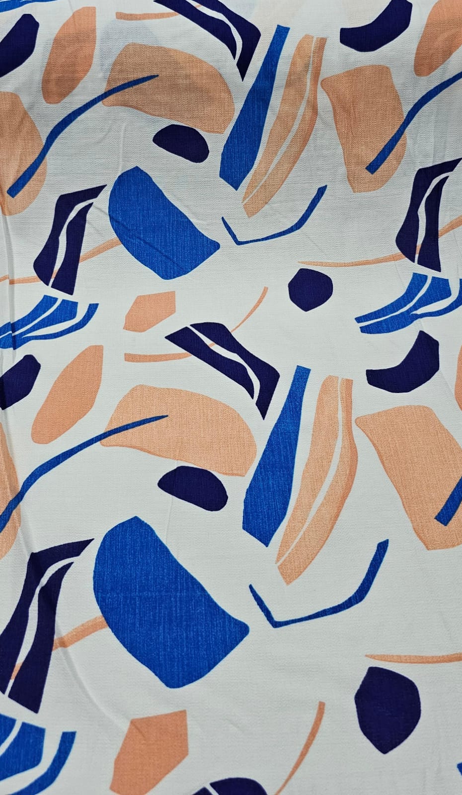 Viscose Pesada Rustique Estampada Azul 7A - Largura 1,47 m x Comprimento 1,30 m 