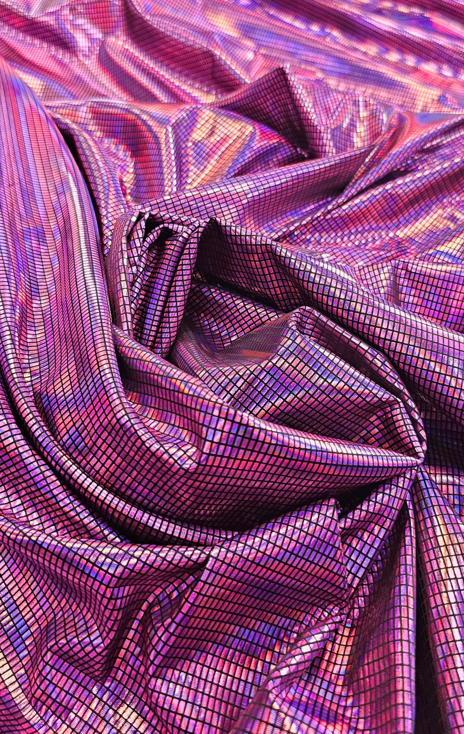 Malha Look Holográfica Pink - Largura 1,50 m x Comprimento 1 m 