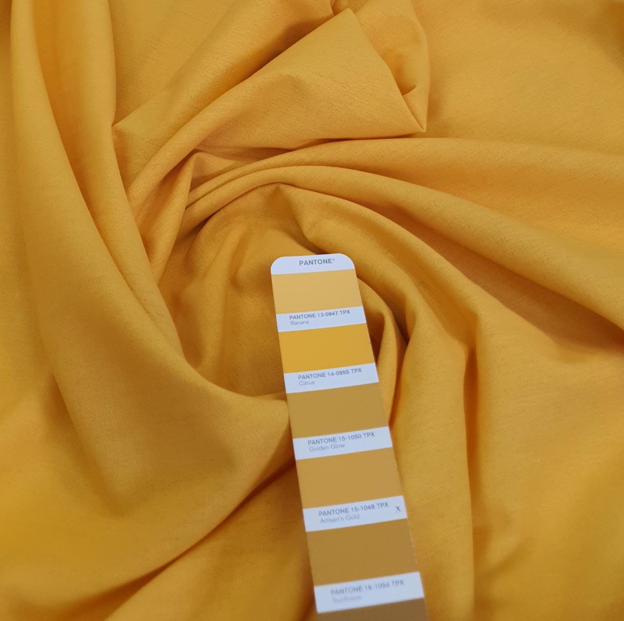 Linho com Viscose Amarelo Mostarda - Largura 1,40 m x Comprimento 0,70 cm