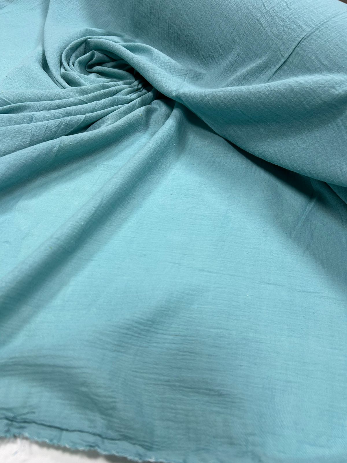 Crepe Gauze Azul AMASSADO - Largura 1,50 m x Comprimento 1,50 m