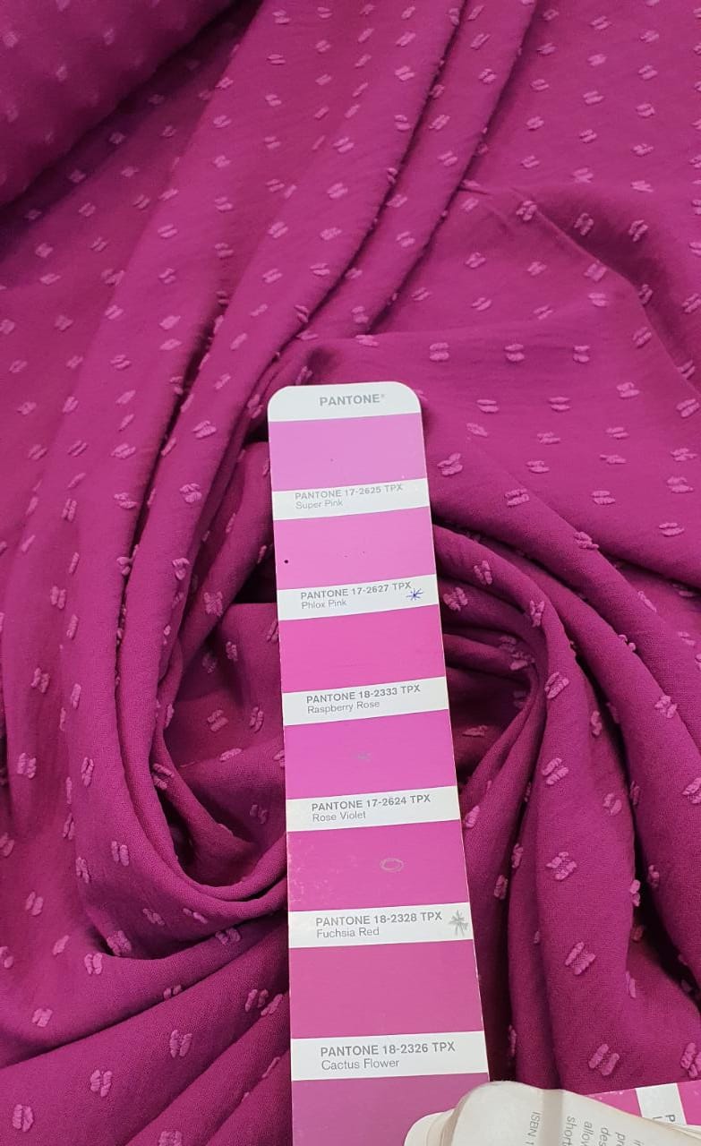 Crepe Air Flow Duna Salpico Rosa Fucsia - Largura 1,50 m x Comprimento 1 m 