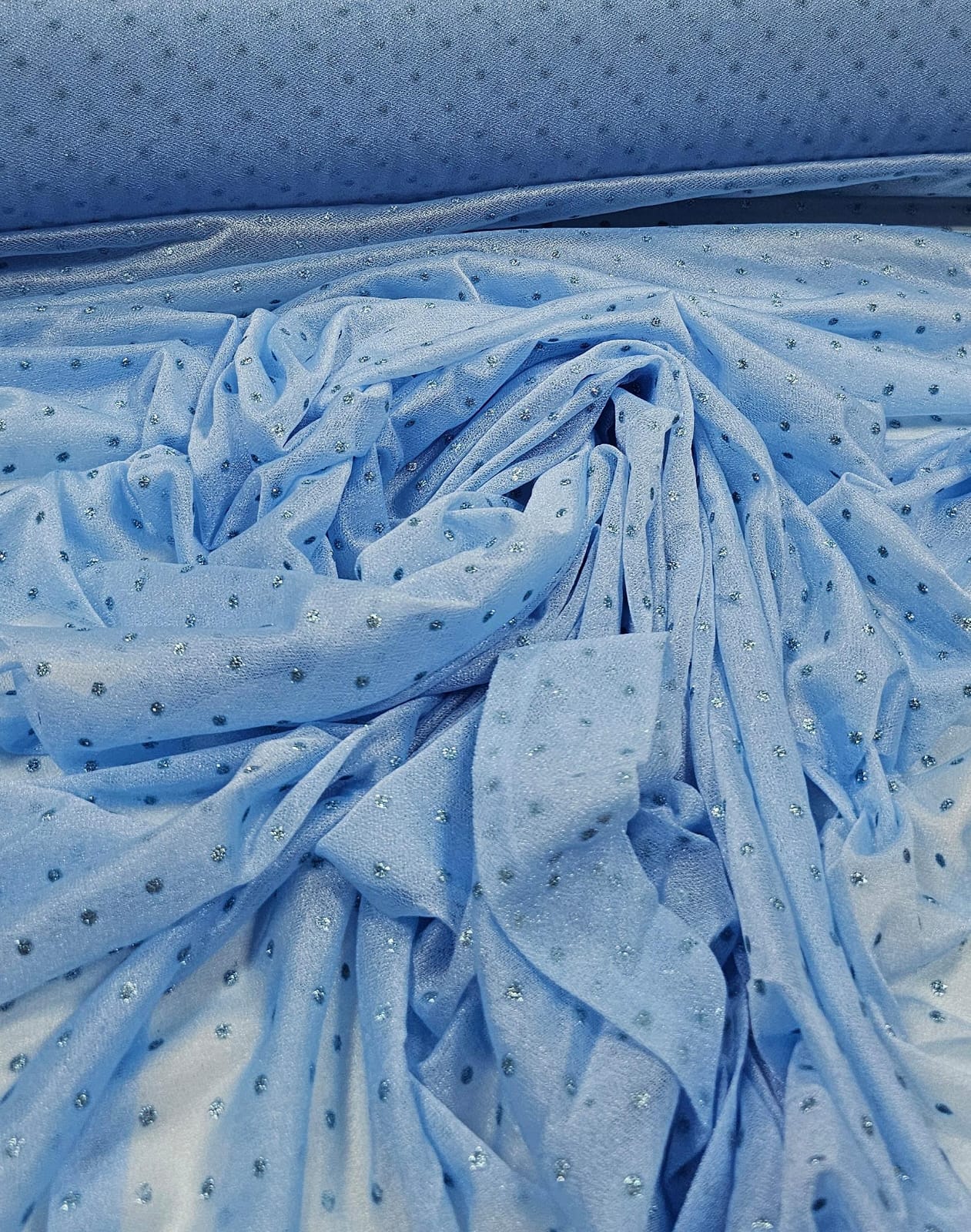 Lurex Glitz Azul Serenity - Largura 1,60 m x Comprimento 1 m