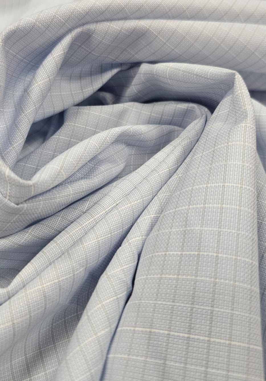 Tricoline Camisaria Fio 80 Estampada Xadrez Azul  - Comprimento 2 m x Largura 1,50 m 