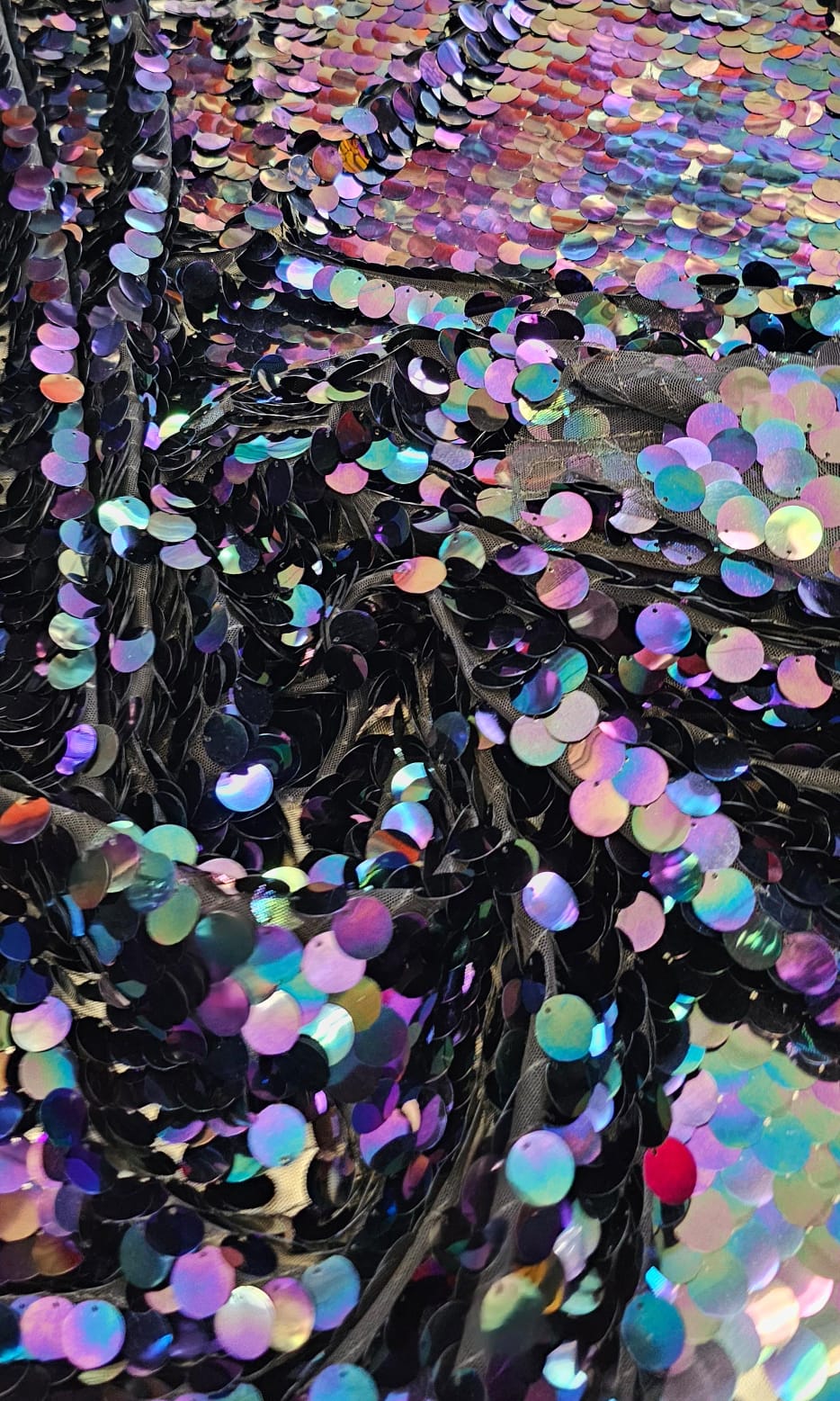 Paetê Bordado Metalic Holográfico Roxo Modelo 02 - Comprimento 3,50 m x Largura 1,40 m