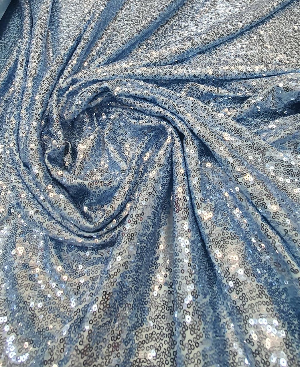 Paetê Bordado Magestic Azul Bebê - Comprimento 1 m x Largura 1,45 m 
