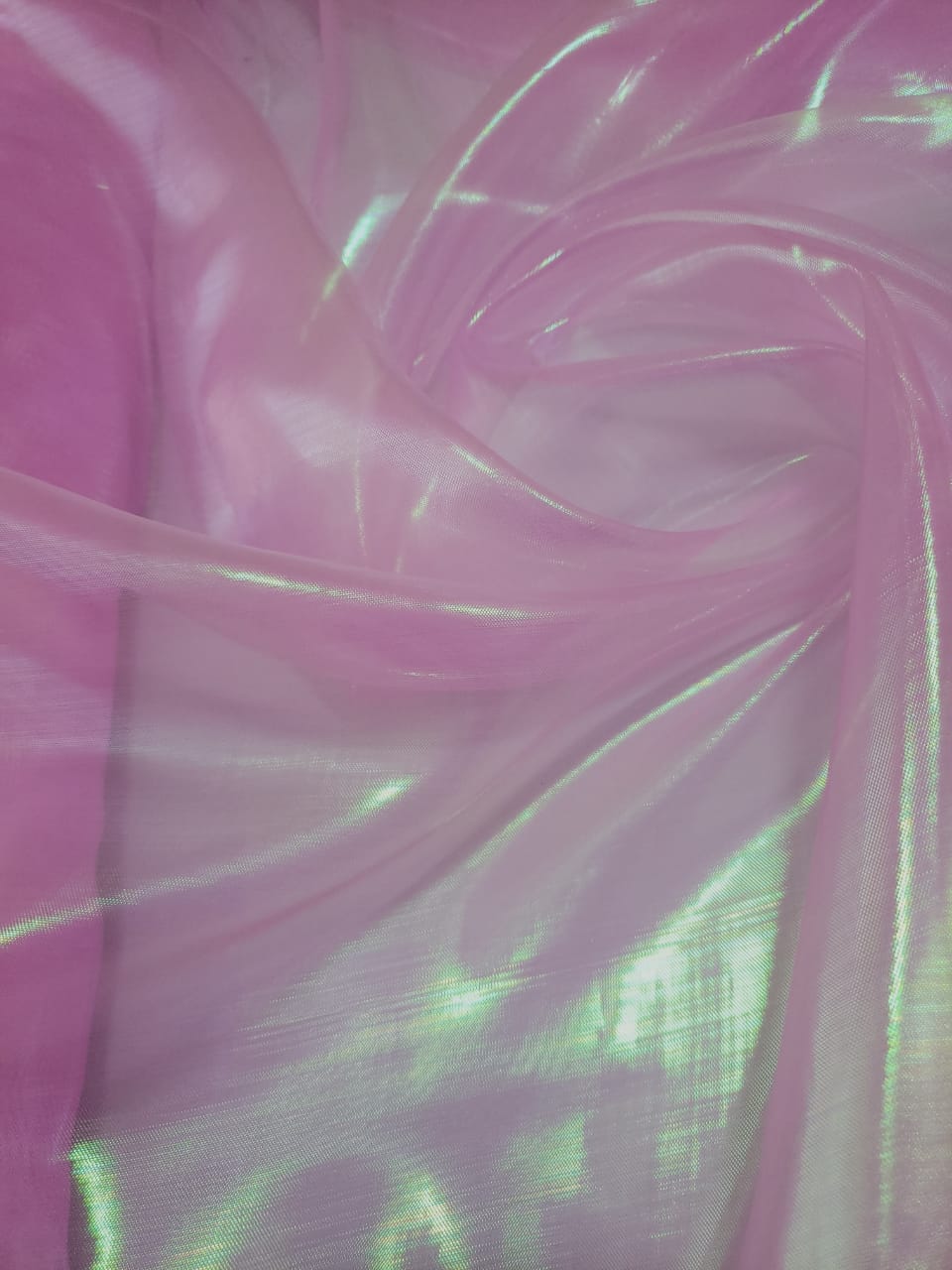 Organza Holográfica Rosa - Comprimento  0,90 cm x Largura 1,50 m 