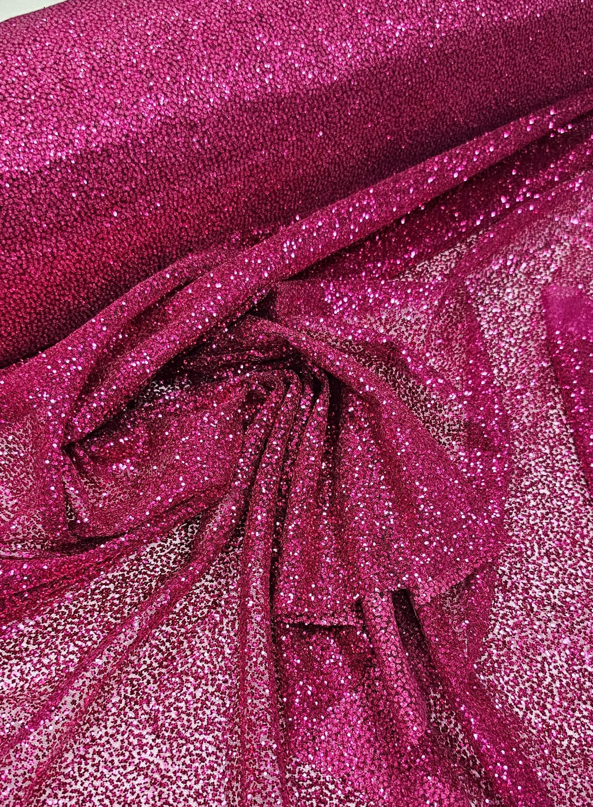 Tule com Glitter Pink Escuro Pesado   - Comprimento 0,50 cm x Largura 1,40 m 