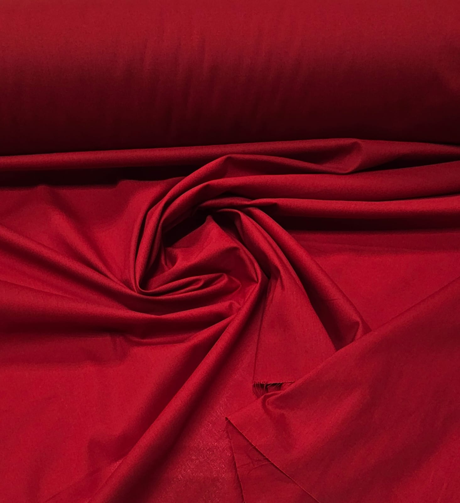 Tricoline Lisa Vermelho Cereja Premium 100% Algodão  - Comprimento 0,60 cm x Largura 1,50 m 