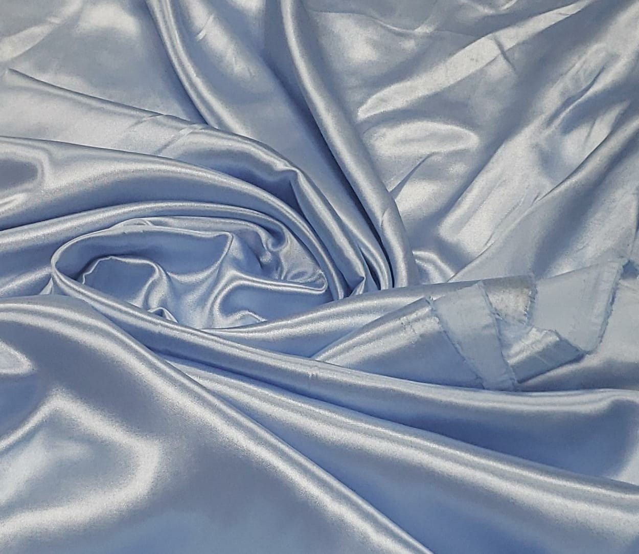 Cetim Charmeusse Liso Azul Serenity  - Comprimento 3 m x largura 1,47 m 