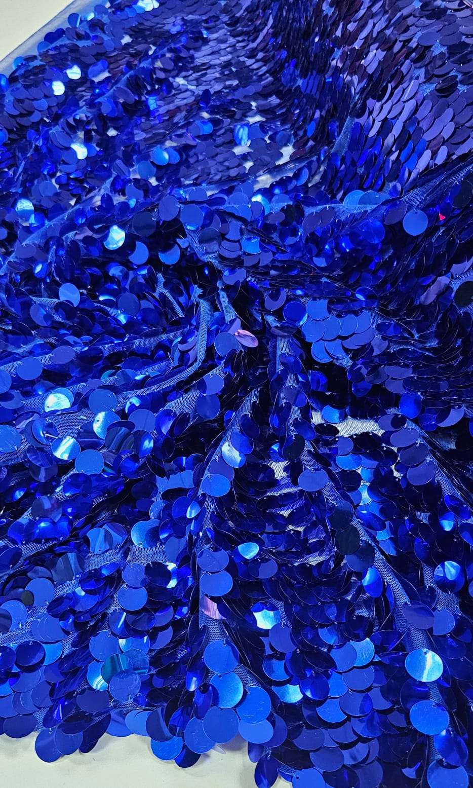 Paetê Bordado Moneta Azul Royal - Comprimento 0,60 cm x Largura 1,50 m 