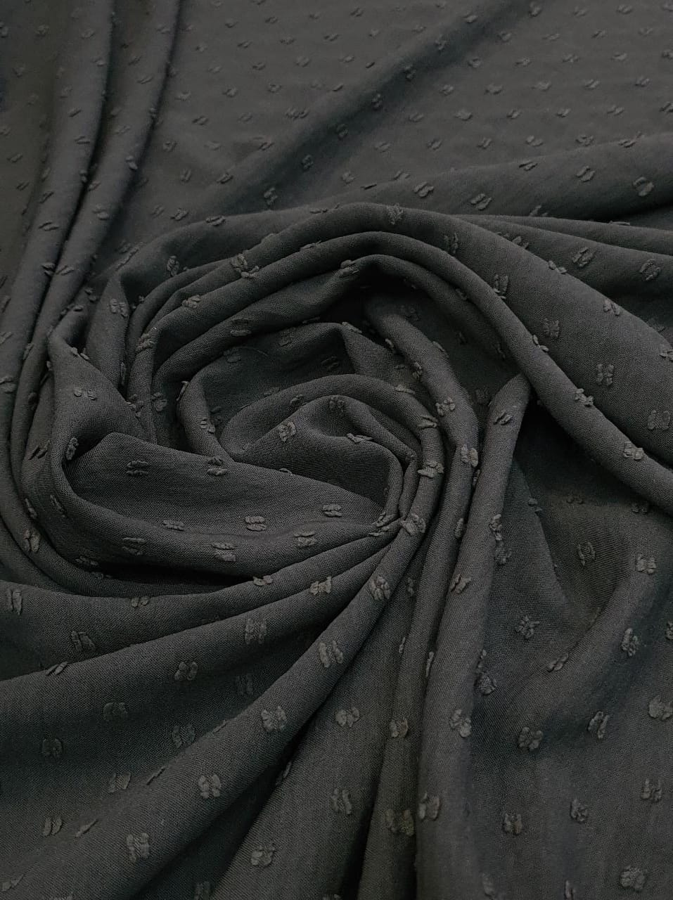 Crepe Air Flow Duna Salpico Preto - Comprimento 1 m x Largura 1,50 m 