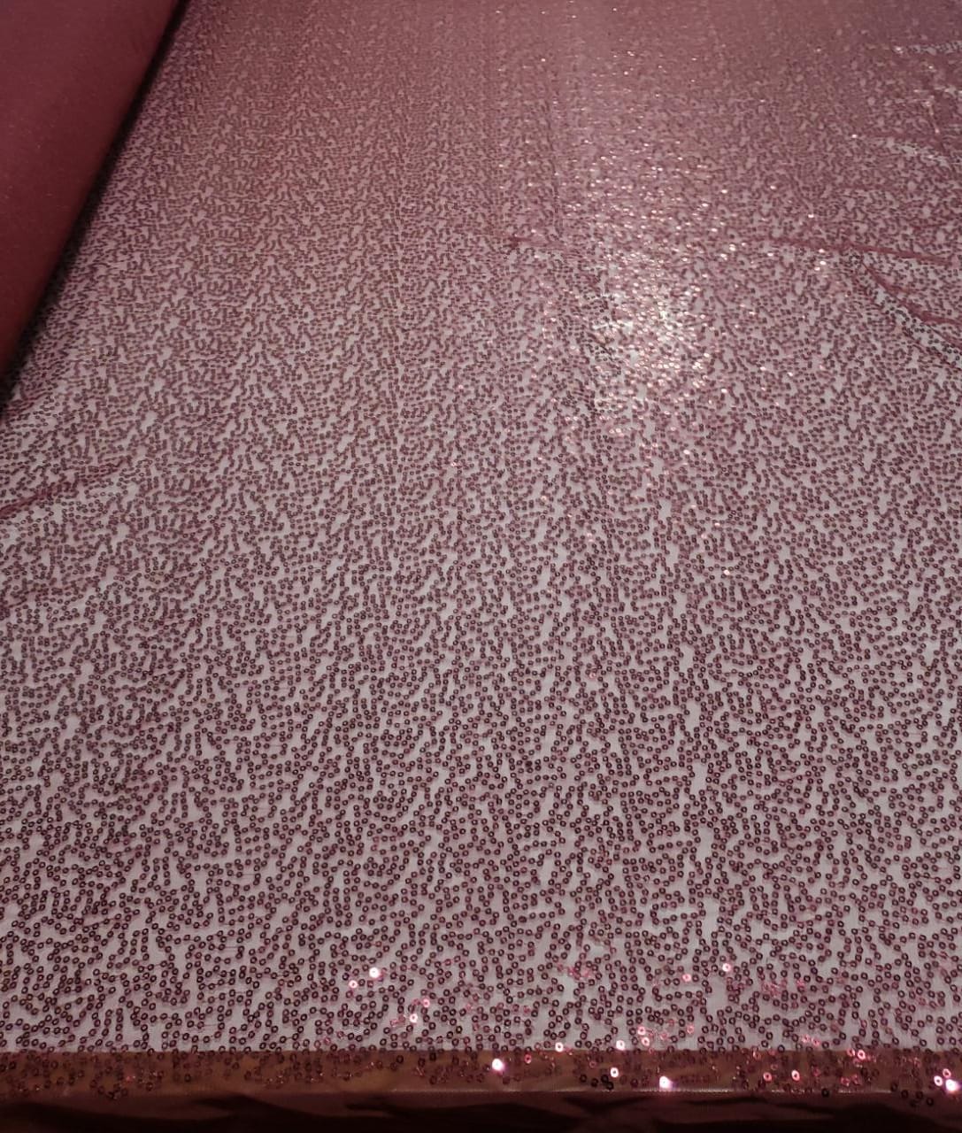 Mini Paetê Bordado Marsala - Comprimento 1 m x Largura 1,40 m 