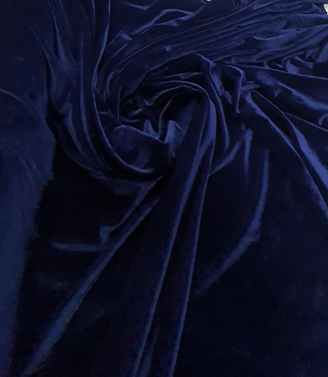 Veludo Spandex c/ Lycra Azul Marinho - Comprimento 0,90 m x Largura 1,47 m