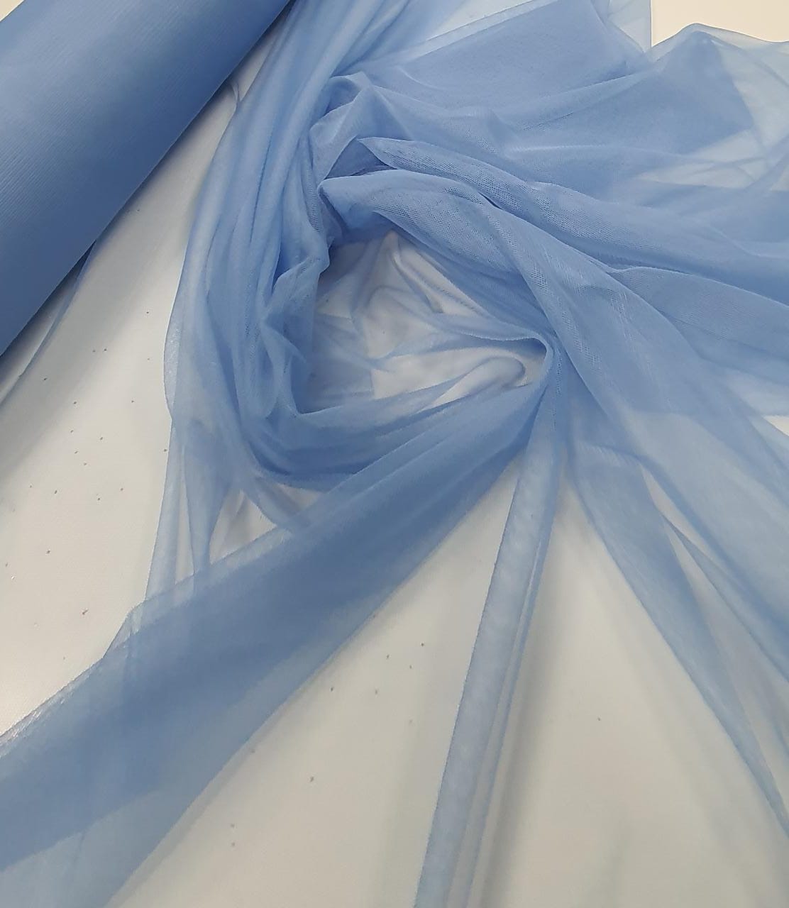 Tule Azul Serenity com Elastano 1,60m de Largura x Comprimento 1,60 m 