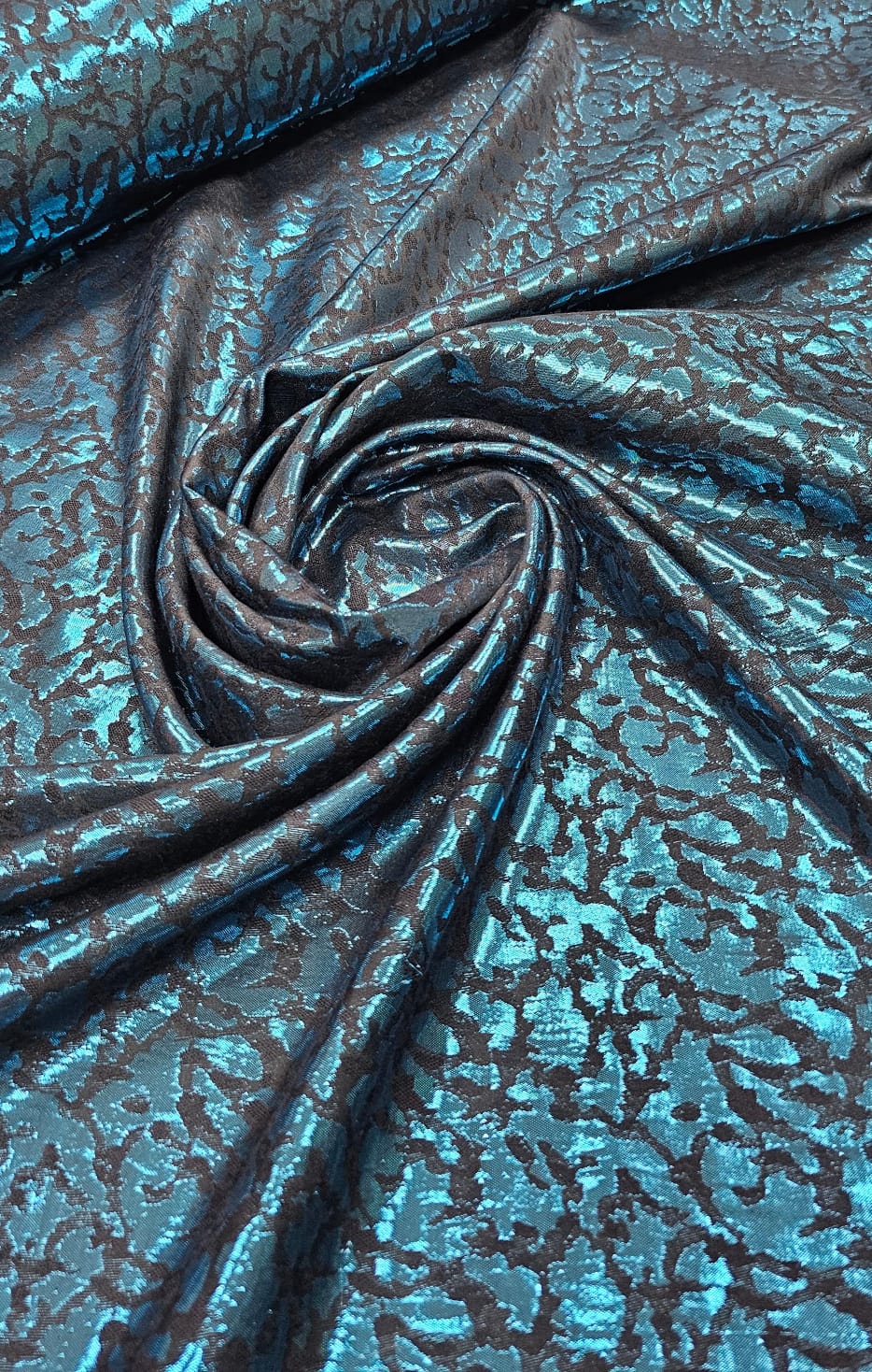 Jacquard Metálico Adamascado Azul - Comprimento 1 m x Largura 1,55 m
