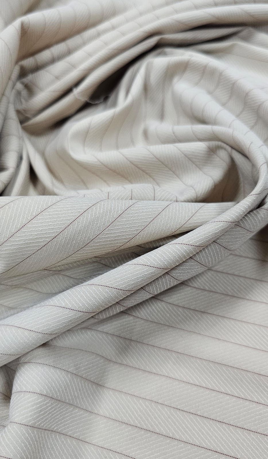 Tricoline Camisaria Fio 60  Estampada Listrada Marrom - Comprimento 3 m x Largura 1,45 m