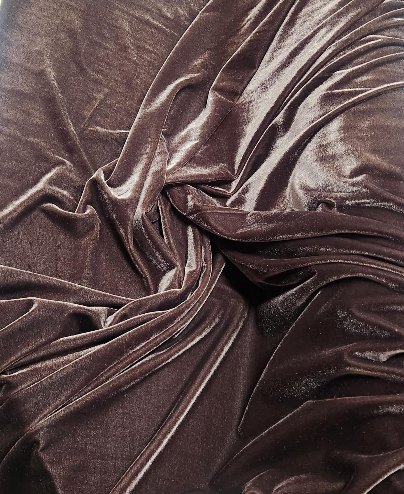 Veludo Spandex c/ Lycra Marrom - Comprimento 3,50 m x Largura 1,50 m