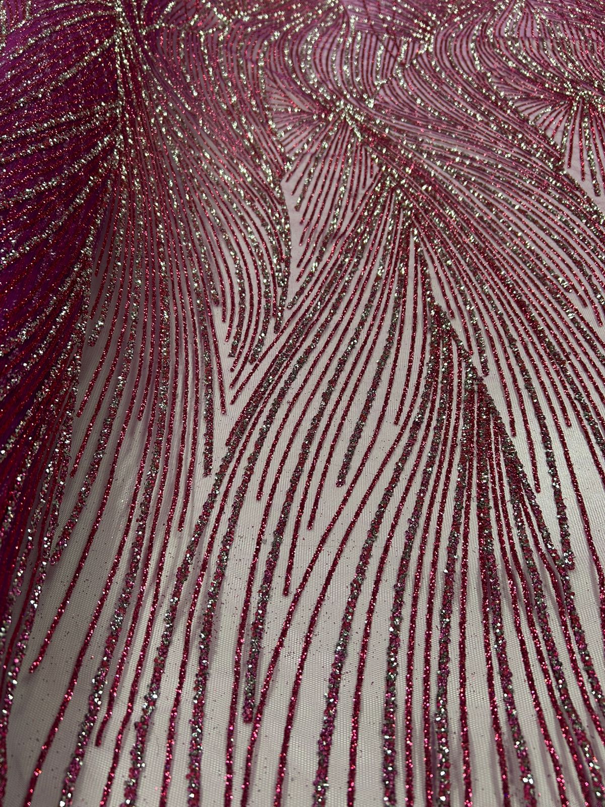 Tule Fúcsia Diamond Pink  Modelo LYD090  - Comprimento 0,40 cm x Largura 1,45 m