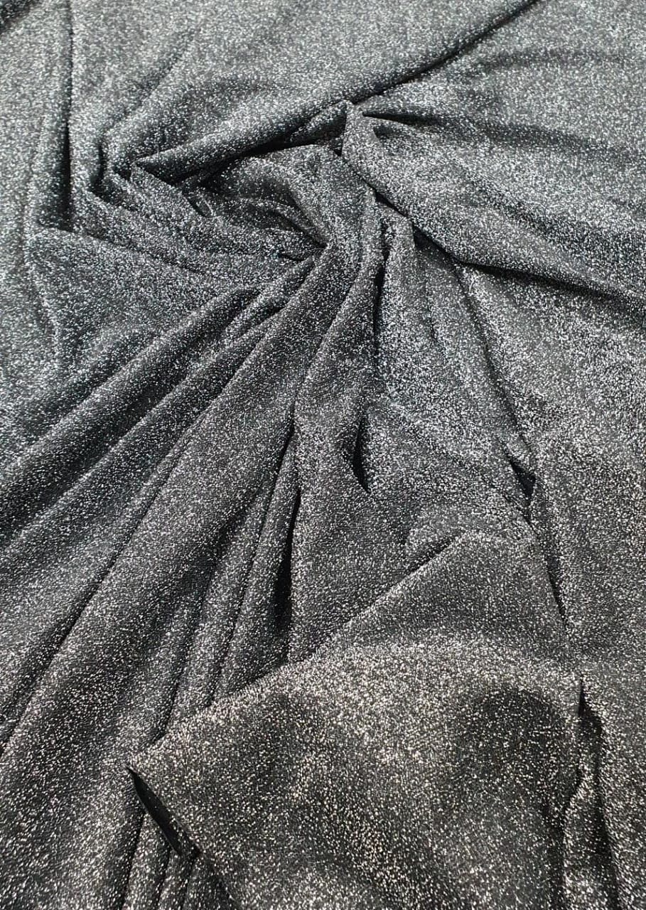 Malha Lurex Pesada Premium Preto com Prata - Comprimento 0,85 cm x Largura 1,60 m