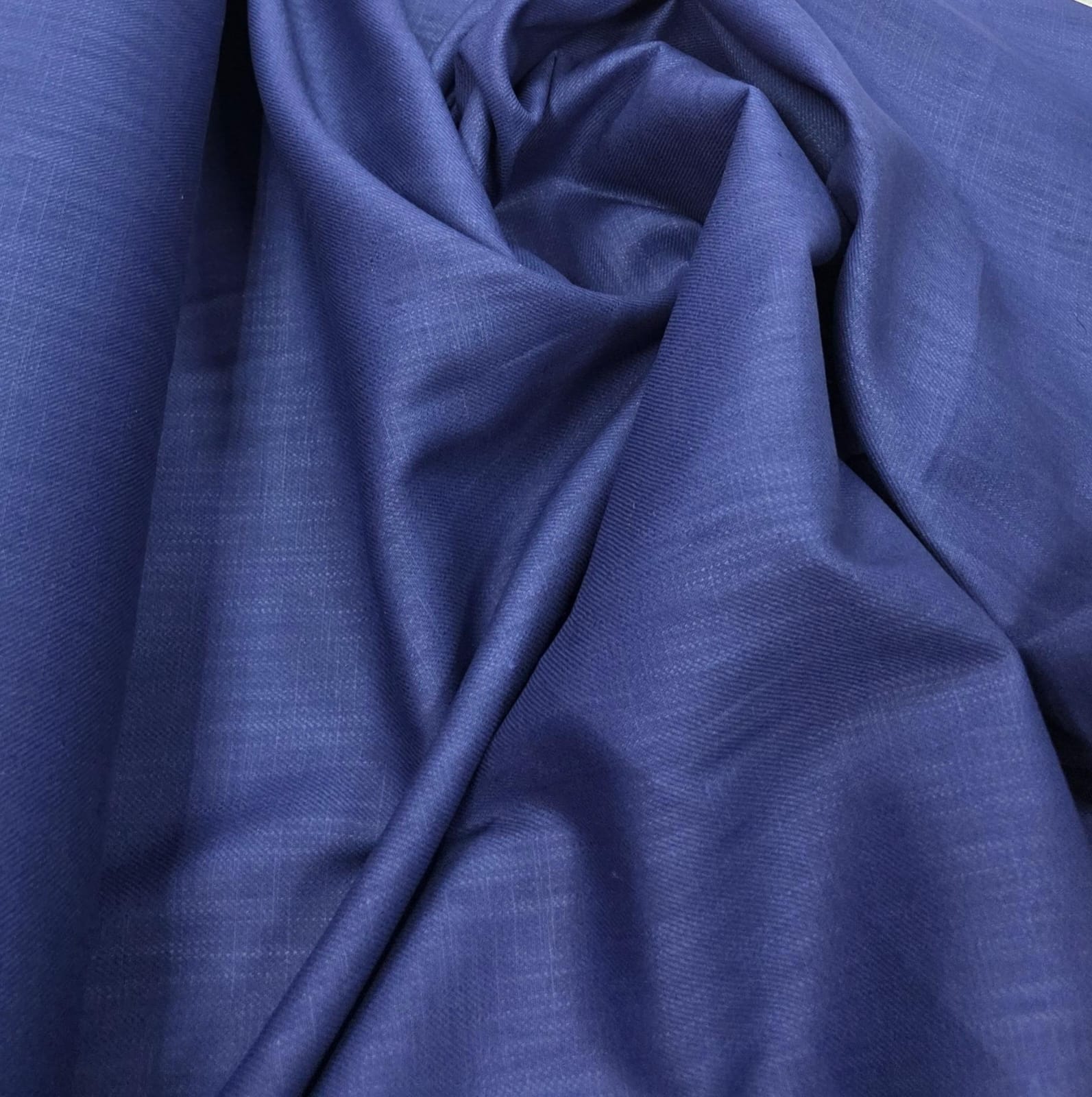 Viscose Pesada com Algodão Azul Marinho ( Efeito Linho ) - Comprimento 0,90 cm x Largura 1,45 m
