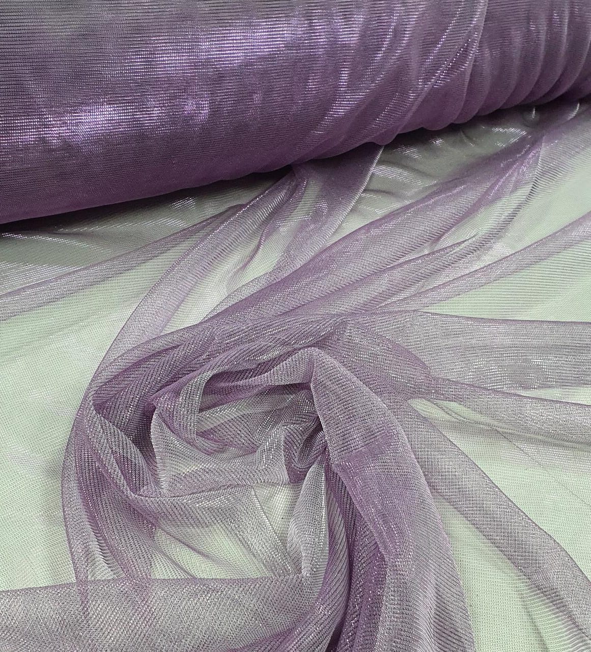 Tela Light Lurex Furtacor Lavanda com Prata - Comprimento 5 m x Largura 1,60 m