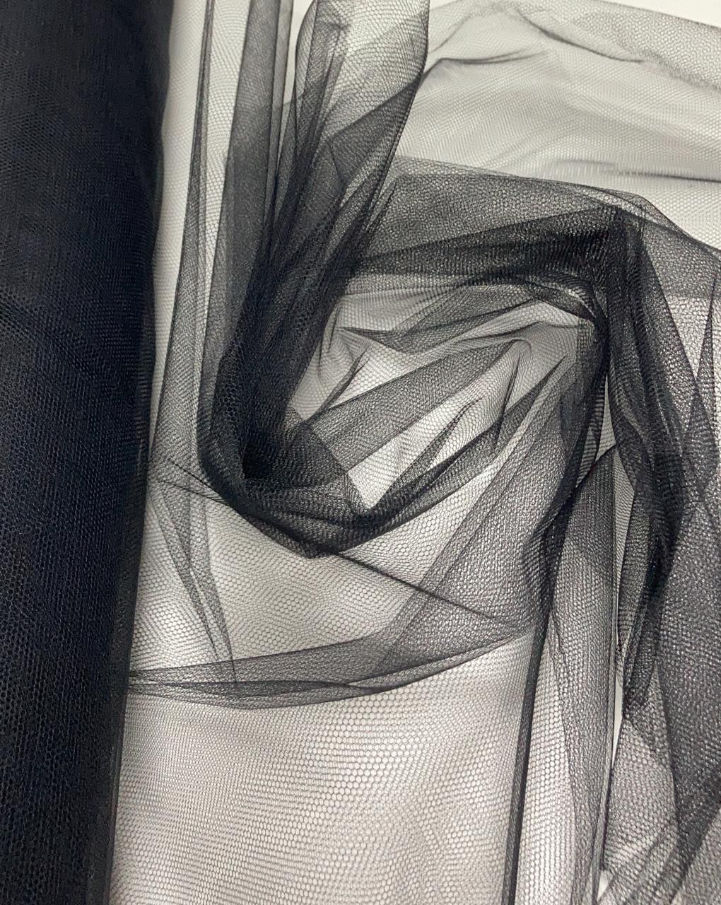 Tule Liso Decoração 1,20m Largura Preto - Comprimento 1,50 m x Largura 1,20 m