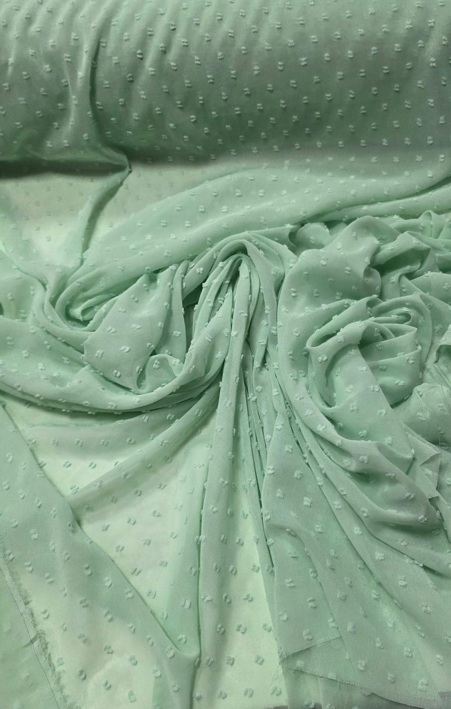 Mousseline Dots Verde Menta - Comprimento 0,85 cm x Largura 1,47 m