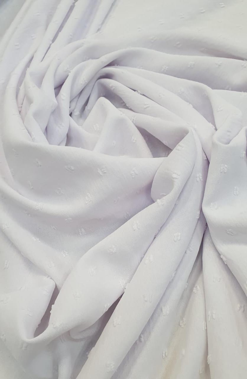 Crepe Air Flow Duna Salpico Branco - Comprimento 1,80 m x Largura 1,50 m