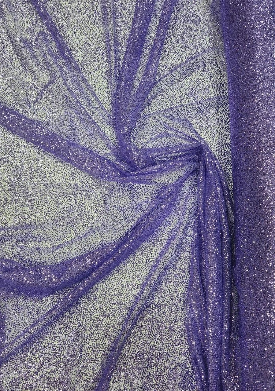 Tule com Glitter Lavanda Pesado  - Comprimento 0,60 cm x Largura 1,40 m