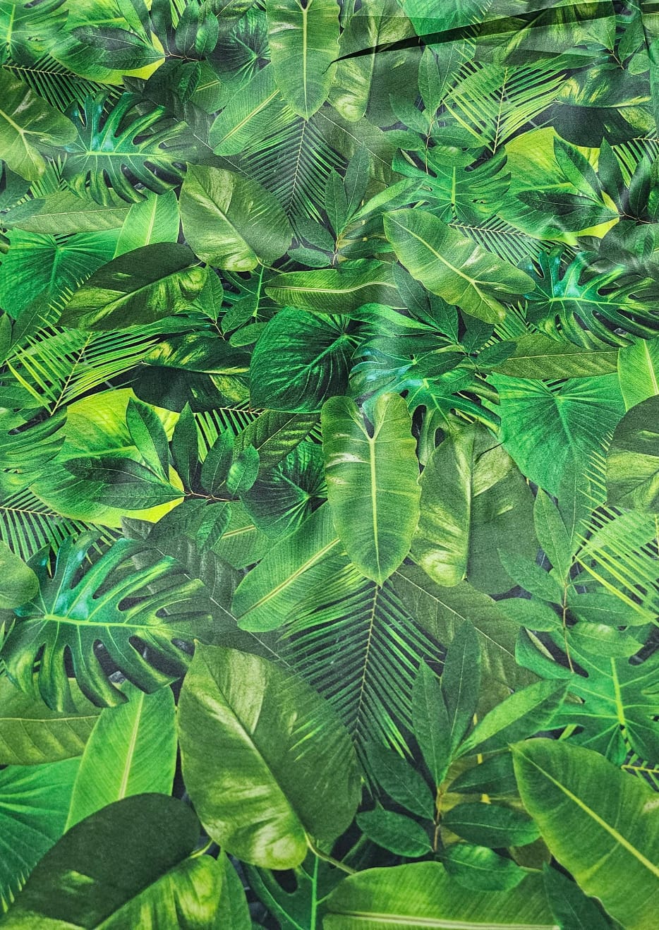 Cetim Estampado Digital Folhagens  COM FALHAS - Comprimento 1 m x Largura 1,47 m  