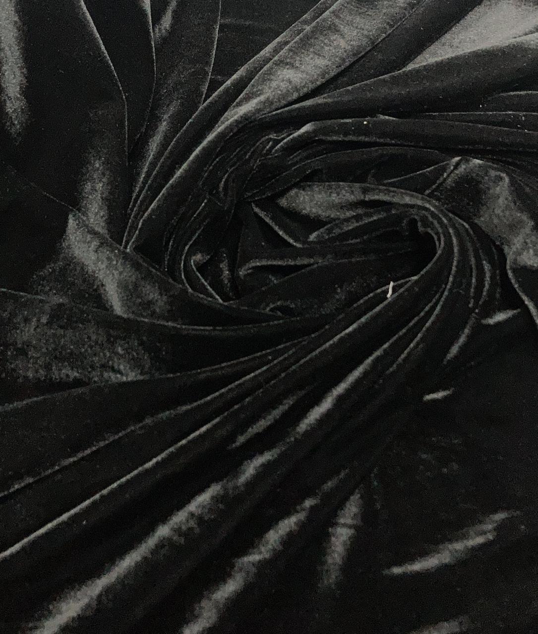 Veludo Cristal Spandex c/ Lycra Preto - Comprimento 0,60 cm x Largura 1,50 m