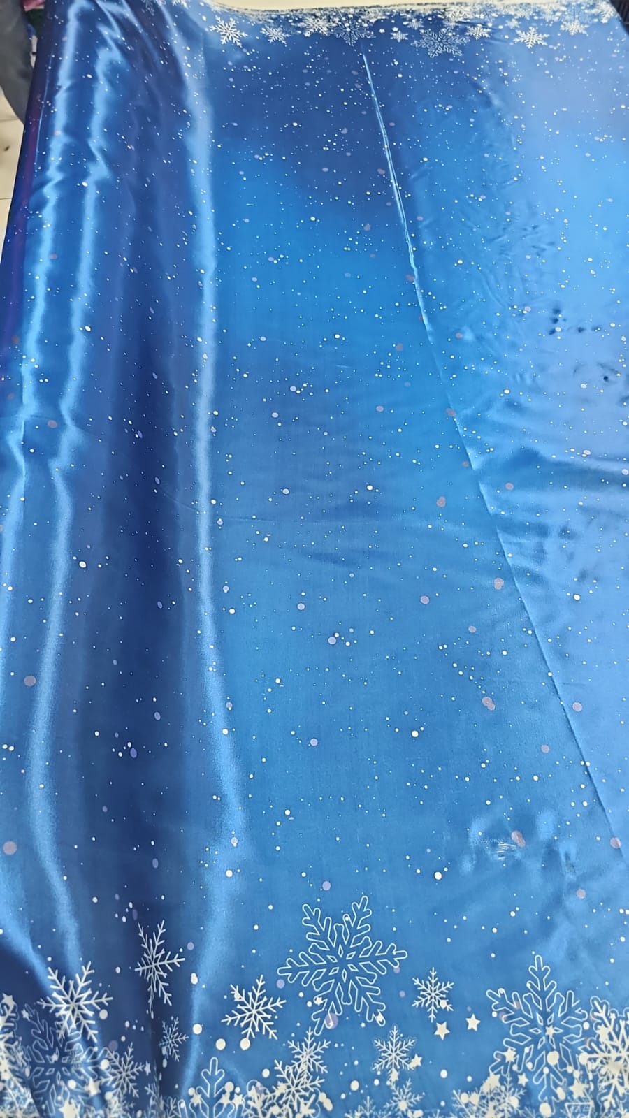 Cetim Estampado Digital Frozen Barrado - Comprimento 0,70 cm x Largura 1,47 m