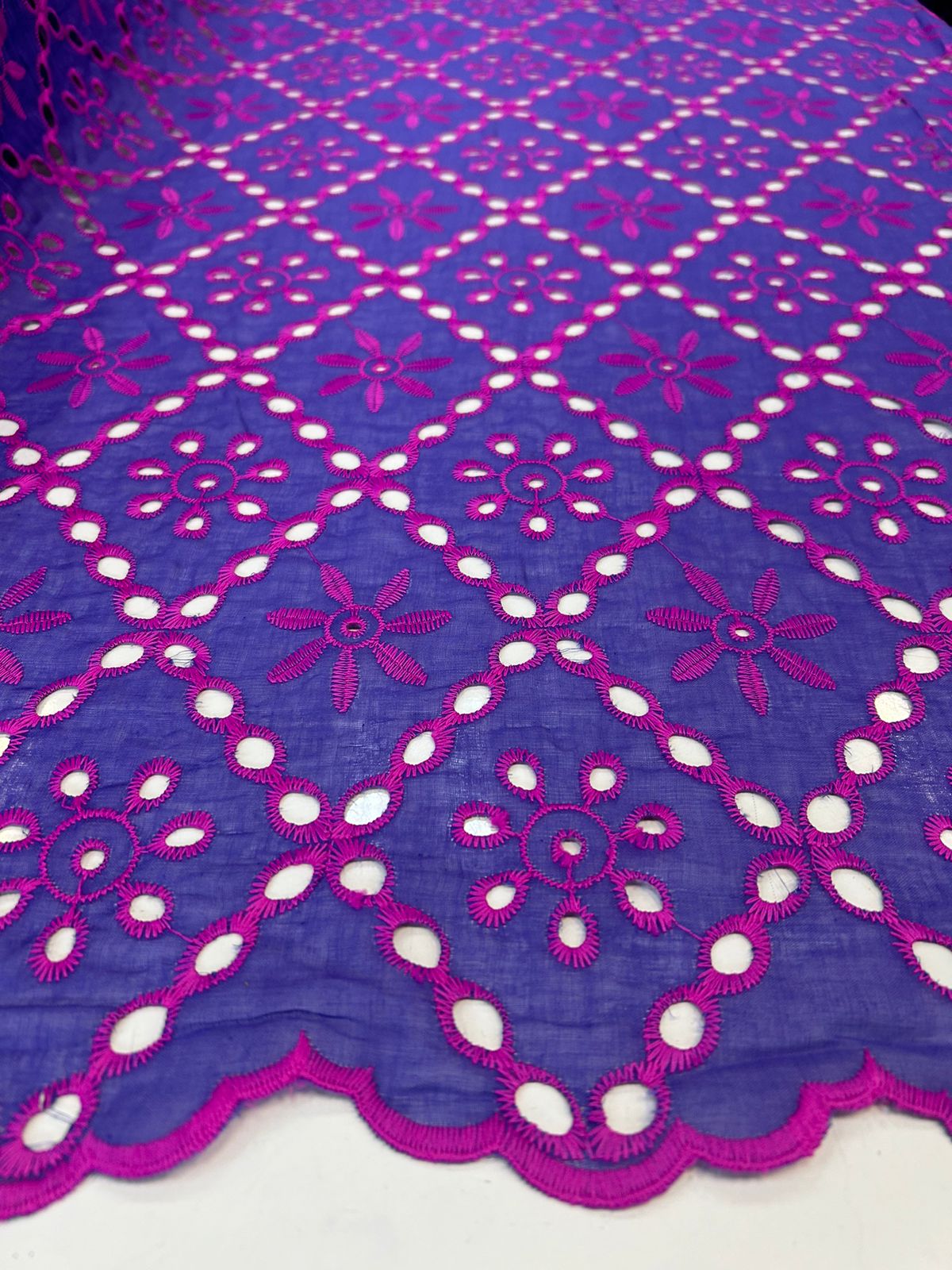 Layse Summer Neon 02 Roxo com Fúcsia CORTE TORTO - Comprimento 1 m x Largura 1,32 m
