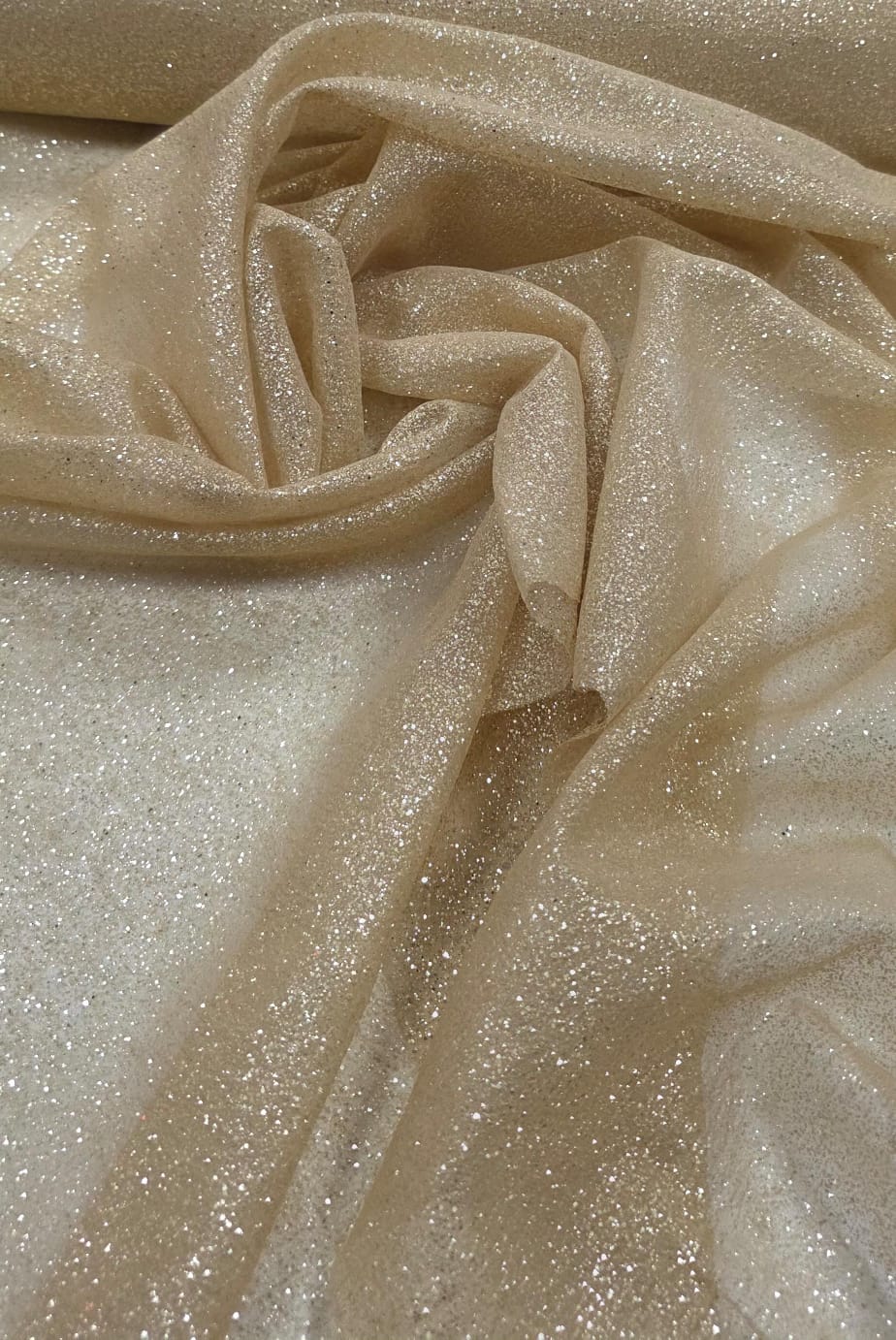 Organza com Glitter Dourado - Comprimento 0,80 cm x Largura 1,50 m