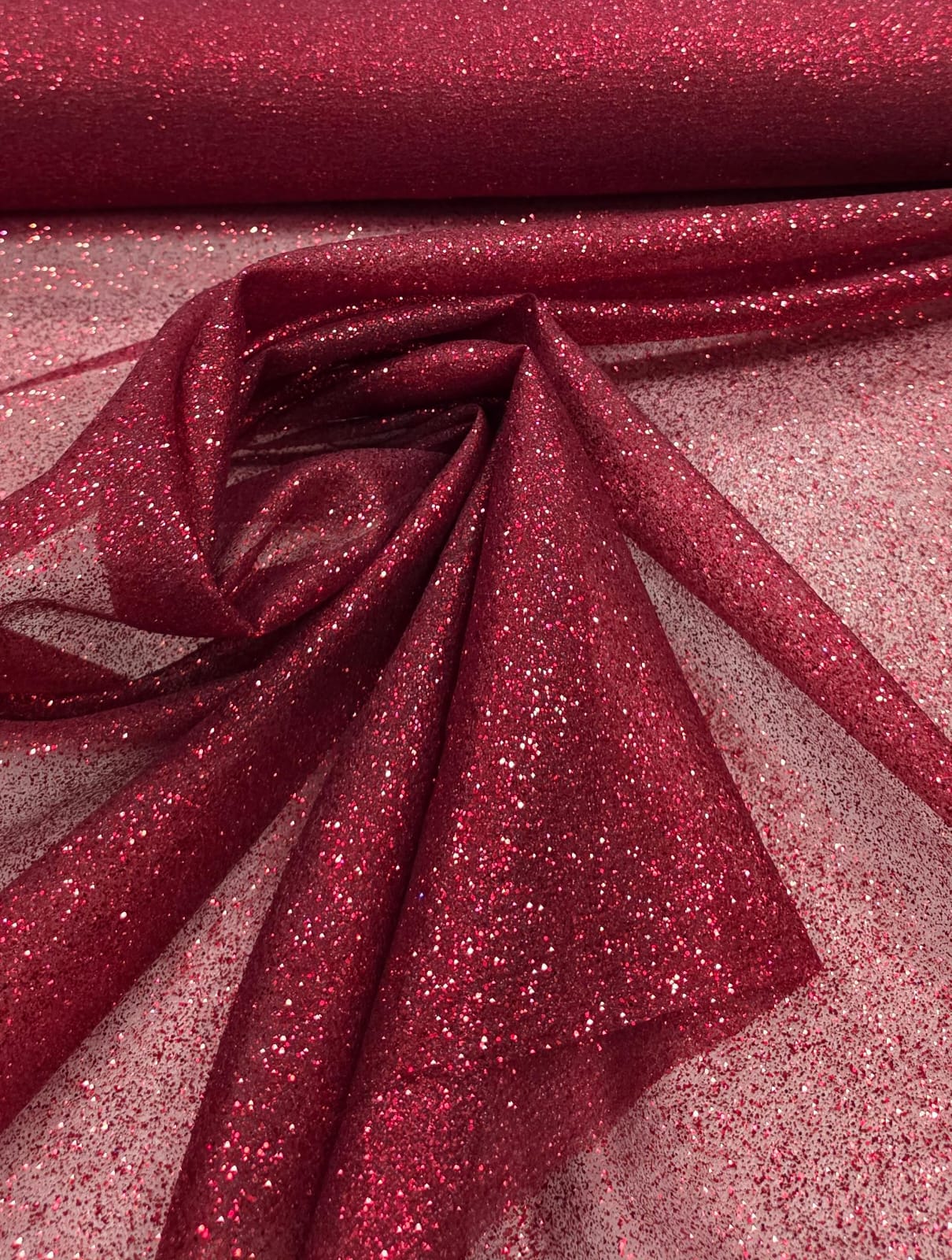 Organza com Glitter Marsala COM SUJEIRA - Comprimento 2 m x Largura 1,50 m